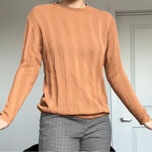 Textured Lightweight Sweater in Burnt Orange S